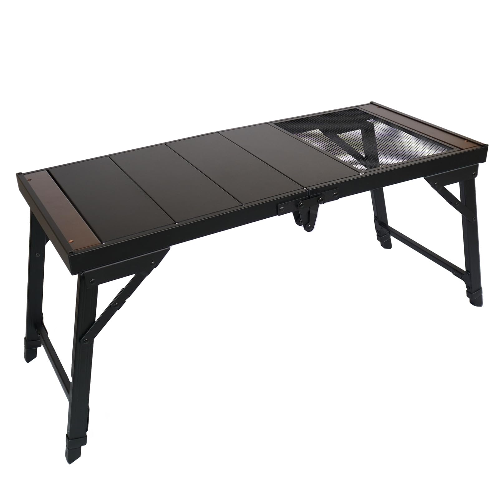 Складной стол RcrCamp Panel, совместимый с IGT, стол из дерева и алюминия, походный стол, уличный стол, складной компактный панельный стол, низкий стол, высокий стол чёрный