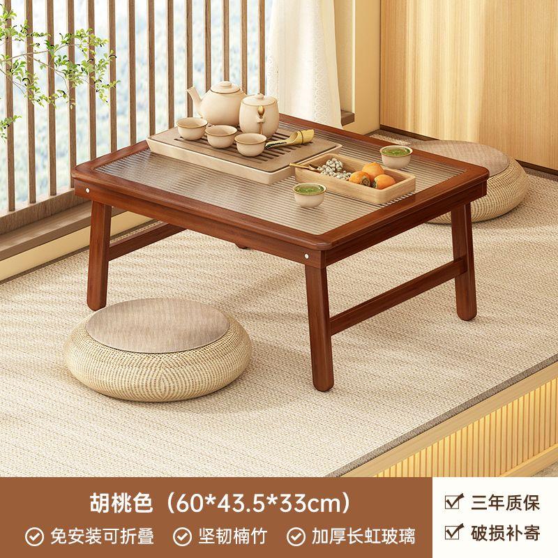 Складной стол, стол для эркера, детский ученический стол, низкий обеденный стол закаленное стекло